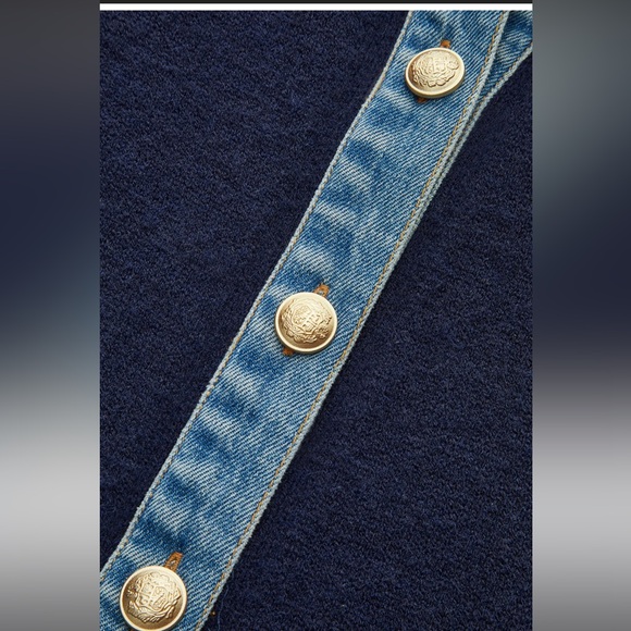 NWT Commense Denim Buttoned Sweater - Picture 3 of 3